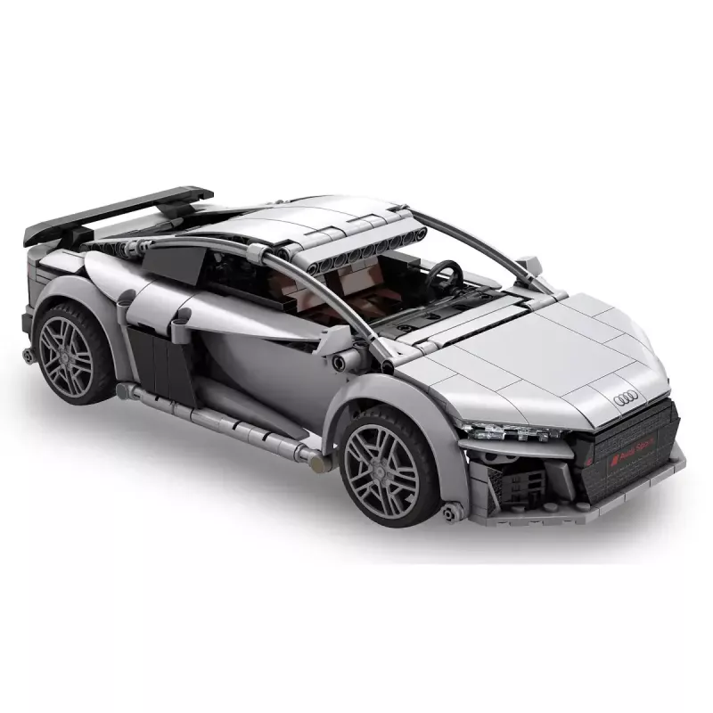 Jamara CaDA Audi R8 Coupé 1:14, pilkas, 2,4 GHz valdomas kaladėlių modelis