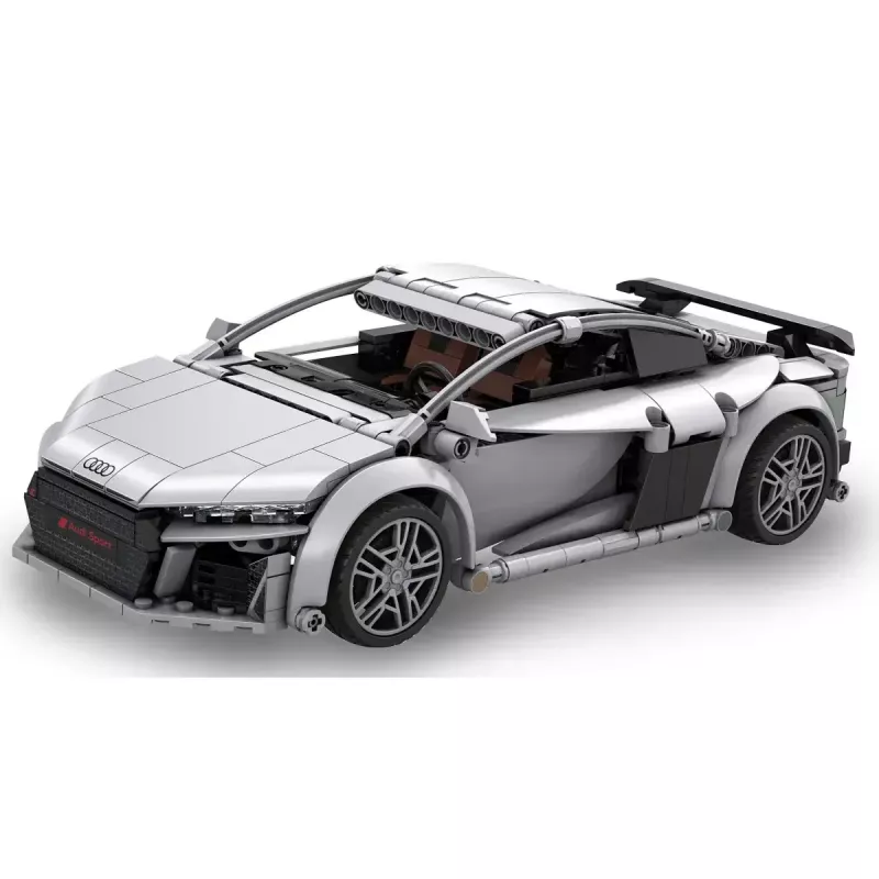 Jamara CaDA Audi R8 Coupé 1:14, pilkas, 2,4 GHz valdomas kaladėlių modelis