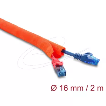 Savaiminio užsidarymo kabelių apsauginis kanalas DELOCK 2 m × 16 mm oranžinis