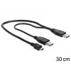 USB Y laidas DeLOCK 83178 USB 2.0 0,3 m 2 x USB A Juodas