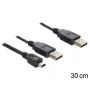 USB Y laidas DeLOCK 83178 USB 2.0 0,3 m 2 x USB A Juodas