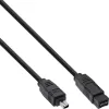 InLine FireWire 400 į 800 1394b laidas 4/9 kištukinis vyriškas 1,8 m juodas