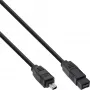 InLine FireWire 400 į 800 1394b laidas 4/9 kištukinis vyriškas 1,8 m juodas