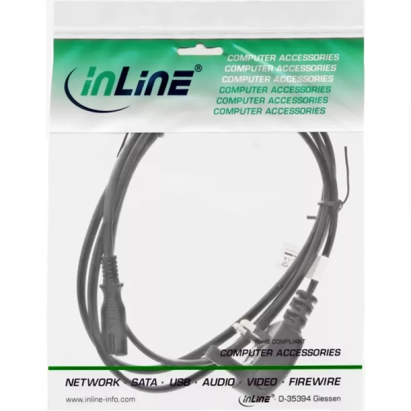 InLine maitinimo laidas su JK kištuku (BS 1363) į Euro 8 lizdą (C7), 1,8 m, 250 V, 2,5 A
