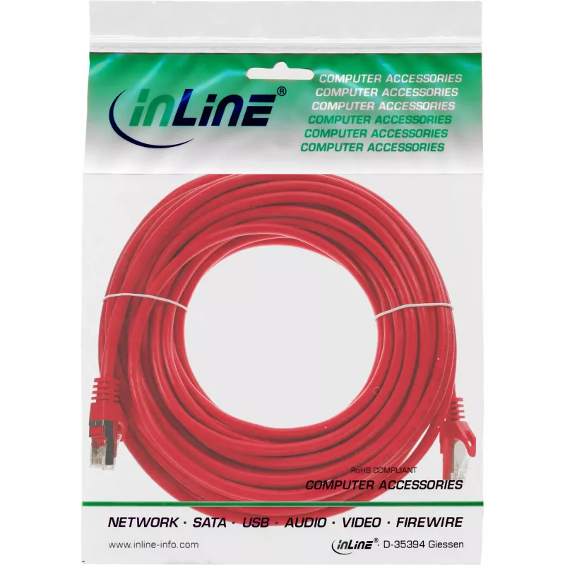 InLine Patch Laidas F/UTP Cat.5e raudonas 5m