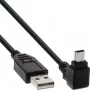 InLine USB laidas, A tipo vyriškas / Mini 5 kontaktų vyriškas, užlenktas 90°, juodas, 0,5 m