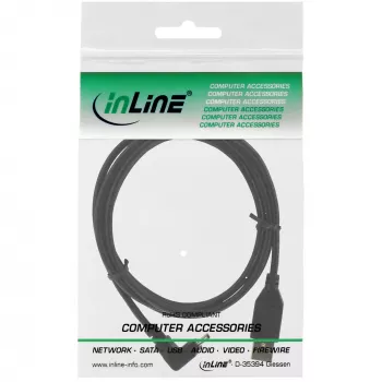 InLine USB laidas, A tipo vyriškas / Mini 5 kontaktų vyriškas, užlenktas 90°, juodas, 0,5 m