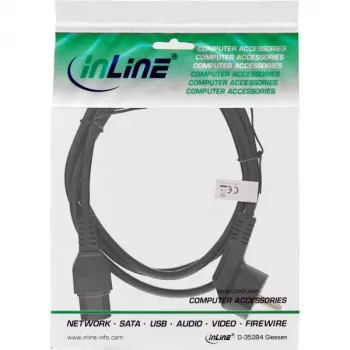 InLine maitinimo laidas, CEE7/7 kampuotas į C15 tiesų, 3 x 1 mm², juodas, 3 m