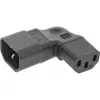 InLine maitinimo adapteris IEC 60320 C14 / C13, kairysis / dešinysis kampuotas, 3 kontaktų IEC