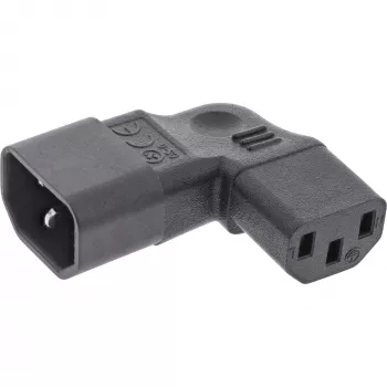 InLine maitinimo adapteris IEC 60320 C14 / C13, kairysis / dešinysis kampuotas, 3 kontaktų IEC
