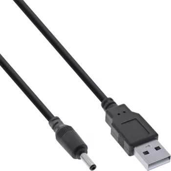InLine USB nuolatinės srovės maitinimo adapterio laidas, USB A kištukas į DC 3,5x1,35 mm, 3 m