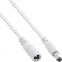 InLine prailginimo laidas DC, kištukas/lizdas 5.5x2.1mm, AWG 18, baltas 3m