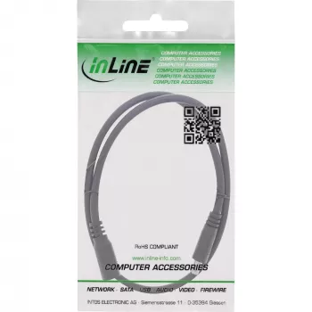 InLine DC ilginimo laidas, DC kištukas/lizdas 5,5x2,5 mm, AWG 18, juodas 0,5 m