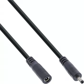 InLine DC ilginimo laidas, DC kištukas/lizdas 3.5x1.35mm, AWG 18, juodas 2m