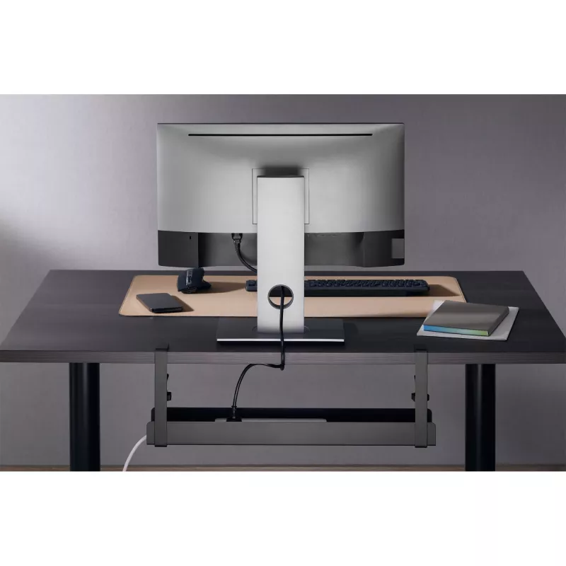 InLine kabelių vedimo bėgelis tvirtinimui po stalu su varžtiniais spaustukais, juodas