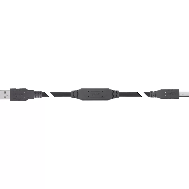 InLine USB 2.0 aktyvus kabelis, USB-A kištukas į USB-B kištuką, 15 m, juodas