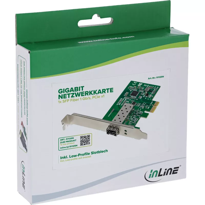 Vidinė tinklo plokštė InLine 51125N SFP šviesolaidis 1000 Mbit/s PCI Express
