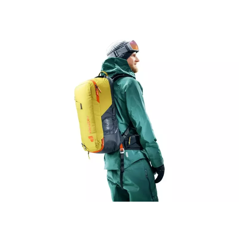 DEUTER Alproof Lite 22 kuprinė lavininei įrangai – 22 L, turmeric/juoda, lengva ir patvari