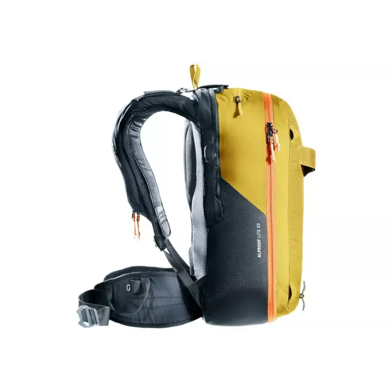DEUTER Alproof Lite 22 kuprinė lavininei įrangai – 22 L, turmeric/juoda, lengva ir patvari