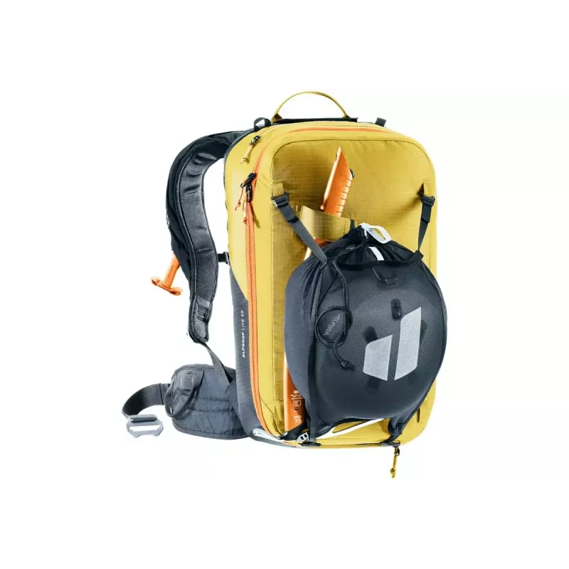 DEUTER Alproof Lite 22 kuprinė lavininei įrangai – 22 L, turmeric/juoda, lengva ir patvari