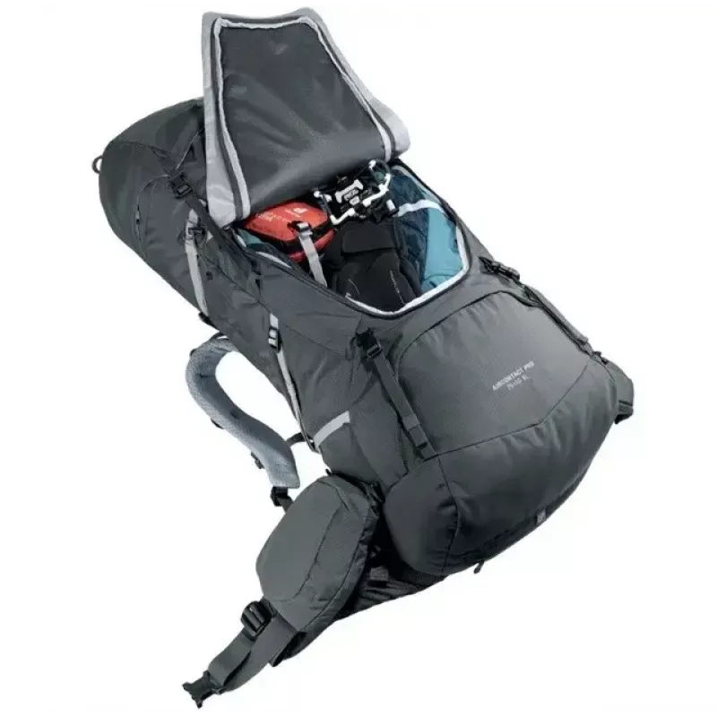 Kuprinė DEUTER Aircontact Pro 75+10 SL Moteriška — 75+10 L, SL pritaikymas, Graphite, 2.88 kg, Nailonas