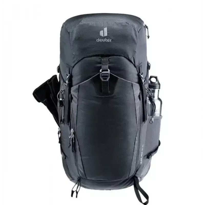 Kuprinė DEUTER Trail PRO 34 SL – moteriška žygių kuprinė 34 L, lengva, patvari, Juoda
