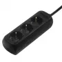 Hama 00108841 apsauginis nuo viršįtampių lizdas, juodas, 3 AC lizdai, 230 V, 3 m