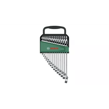 Bosch 1 600 A02 Z9E veržliarakčių rinkinys, 15 dalių, 6–21 mm, nerūdijantis plienas, chromo-vanadžio plienas