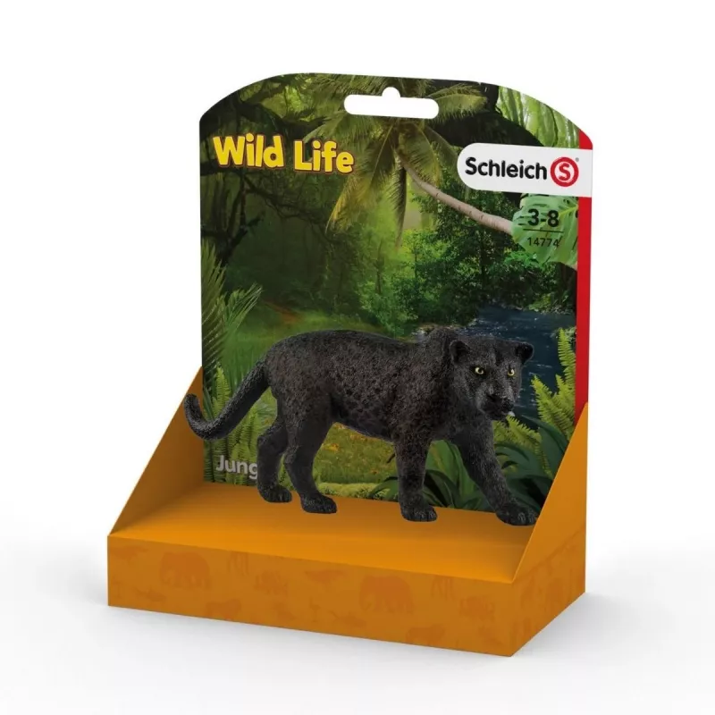 Schleich WILD LIFE Juodoji pantera, 3 m., Džiunglės, Laukiniai gyvūnai / nuotykių žaislai, Įvairiaspalvis, Plastikas