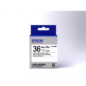 Epson etikečių kasetė standartinė LK-7WBN juoda/balta 36mm (9m)