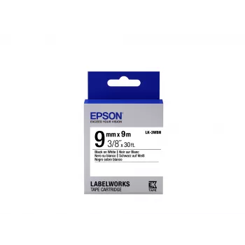 Epson kasetė su etikečių juosta LK-3WBN standartinė juoda/balta 9mm (9m)