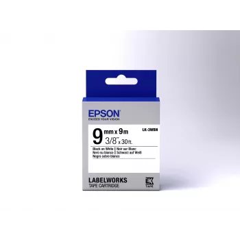 Epson kasetė su etikečių juosta LK-3WBN standartinė juoda/balta 9mm (9m)