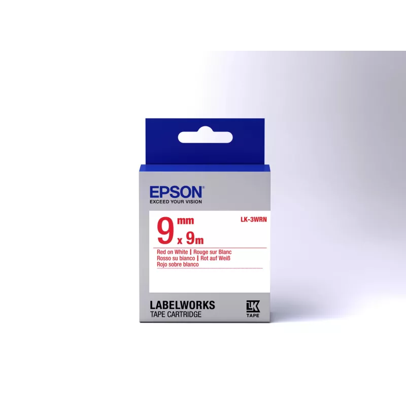 Epson kasetė su etikečių juostele LK-3WRN raudona/balta 9 mm (9 m)