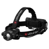Priekinė lemputė Led Lenser H15R Core – galvos juostos LED žibintuvėlis, 2500 lm, įkraunama 21700 baterija, IP67, 250 m spindulys, 4 galios lygiai, aliuminis, juoda