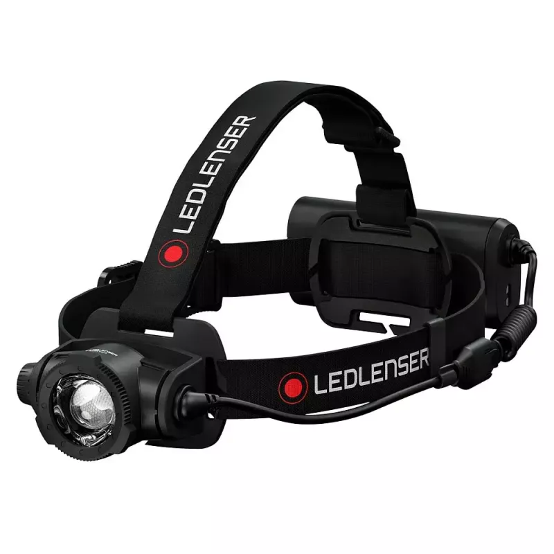 Priekinė lemputė Led Lenser H15R Core – galvos juostos LED žibintuvėlis, 2500 lm, įkraunama 21700 baterija, IP67, 250 m spindulys, 4 galios lygiai, aliuminis, juoda