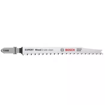 Bosch EXPERT 'WOOD 2-SIDE CLEAN' T 308 B pjūklo geležtė dėlionėms, didelio anglingumo plienas (HCS), 25 vnt.