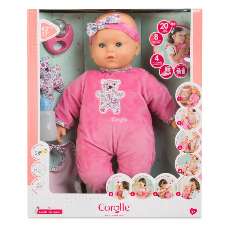 Interaktyvi lėlė Simba-Dickie Corolle 9000150050, 42 cm, rožinė