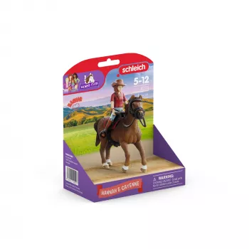 schleich HORSE CLUB Hannah & Cayenne žirgų figūrėlė, nuo 5 metų, Arkliai, Įvairiaspalvė