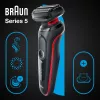 Braun Series 5 51-R1200S vyriškas skustuvas su folija ir trimeriu, juodas/raudonas