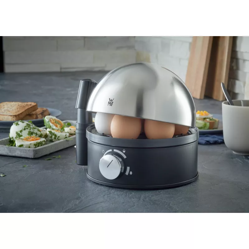 WMF Stelio 0415070011 kiaušinių virimo aparatas, 7 kiaušiniams, 380 W, juodas/chromas