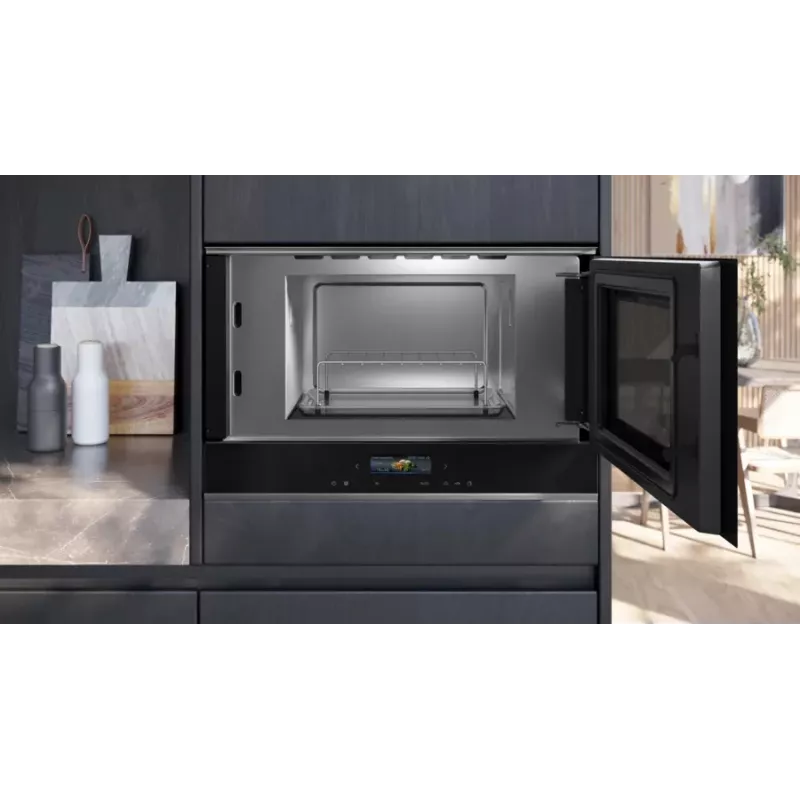 Siemens iQ700 BE732R1B1 kombinuota mikrobangų krosnelė, įmontuojama, 21 L, 900 W, juoda