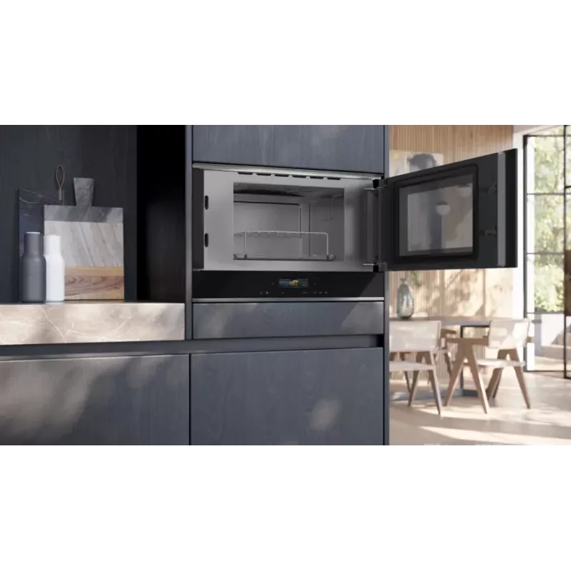 Siemens iQ700 BE732R1B1 kombinuota mikrobangų krosnelė, įmontuojama, 21 L, 900 W, juoda
