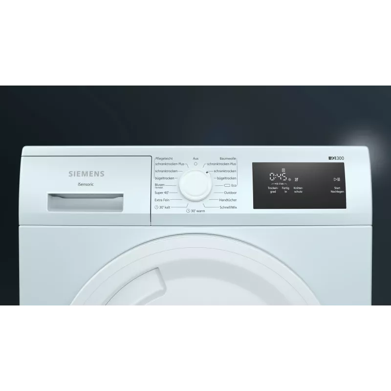 Siemens iQ300 WT43H003 džiovinimo mašina Laisvai pastatoma Pakrovimas iš priekio 7 kg Balta