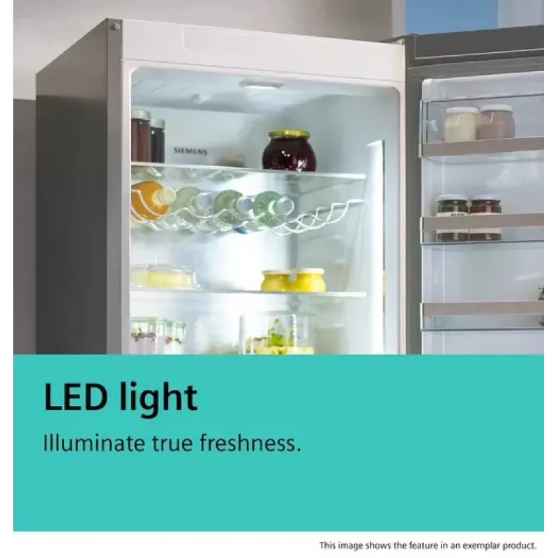 Šaldytuvas su šaldikliu Siemens iQ500 KG39NAIAU, laisvai pastatomas, 363 L, šlifuoto plieno