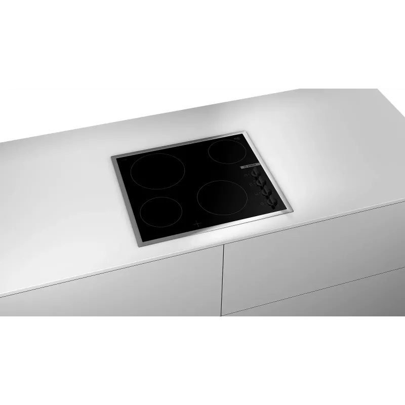 Bosch Serie 2 PKE645CA2E kaitlentė juoda, nerūdijantis plienas, įmontuojama 60 cm, keraminė kaitlentė 4 zonos