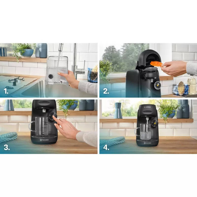 Kavos aparatas Bosch TAS162E kapsulinis, 0,7 L, 1400 W, juodas