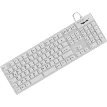 KeySonic KSK-8030 IN (DE) balta klaviatūra, pramoninė, USB, QWERTZ, vokiška