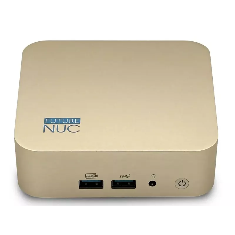 Mini kompiuteris FutureNUC Lux NUC 13i5HL – Intel Core i5-13420H, 16 GB DDR4, 512 GB SSD, Intel Iris Xe, Windows 11 Pro, Auksinis