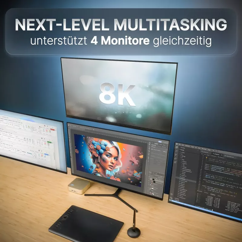 Mini kompiuteris FutureNUC Lux NUC 13i5HL – Intel Core i5-13420H, 16 GB DDR4, 512 GB SSD, Intel Iris Xe, Windows 11 Pro, Auksinis