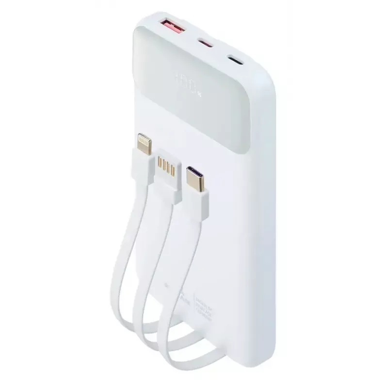 Nešiojamas powerbankas Rivacase VA2211WH — 10000 mAh, PD 3.0, QC 3.0, 1x USB-A + 2x USB-C, 22,5 W išėjimo galia